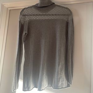 Catherine Malandrino Gray/Silver Barlow Turtleneck Knit Sweater
